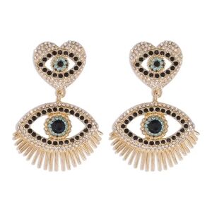 Eye-Catching Gold and Black Earrings
